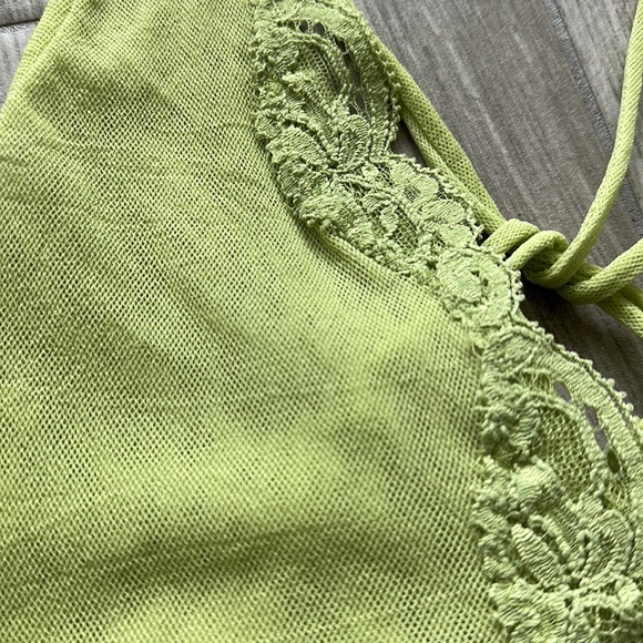 Only Hearts Lime Green Mesh Top With Twist Detail - Picture 6 of 8